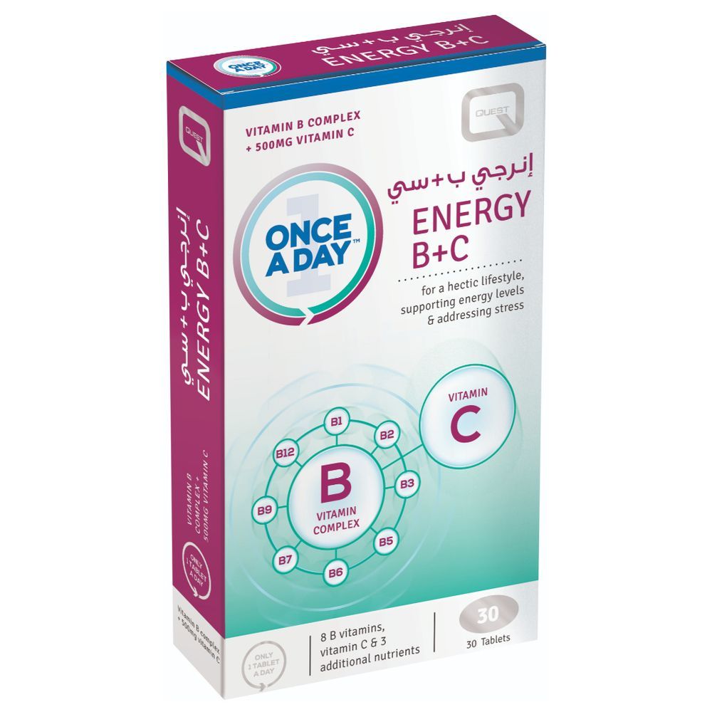 Quest - Once A Day Energy B+C Vitamin- 30 Tablets