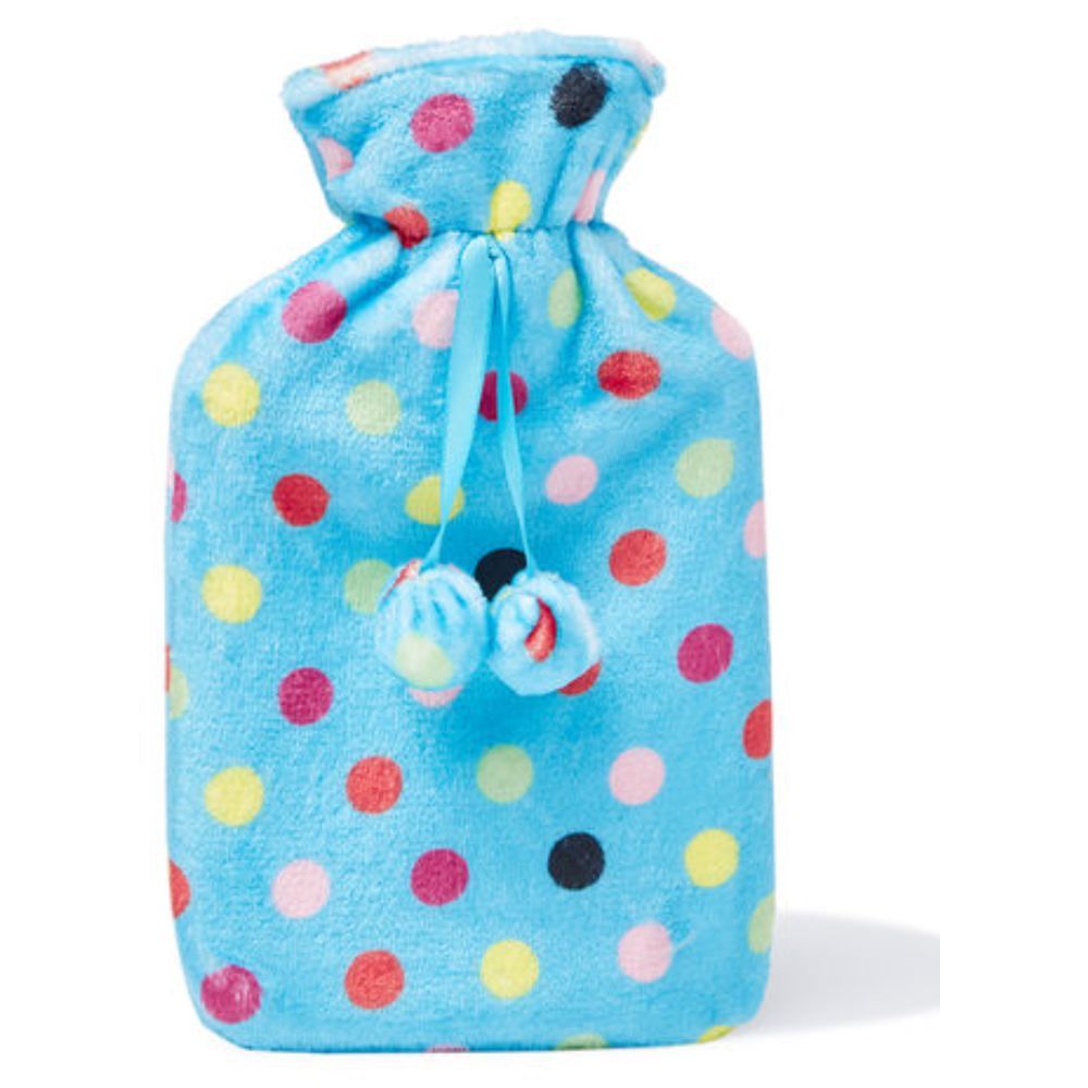 3W Healthcare - Hot Water Bottle - Fleece Cover - 1L - Cyan