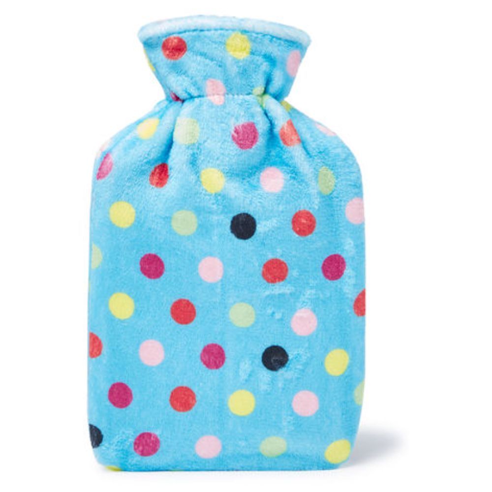 3W Healthcare - Hot Water Bottle - Fleece Cover - 1L - Cyan