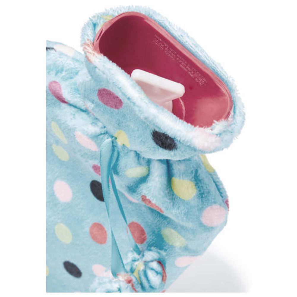 3W Healthcare - Hot Water Bottle - Fleece Cover - 1L - Cyan