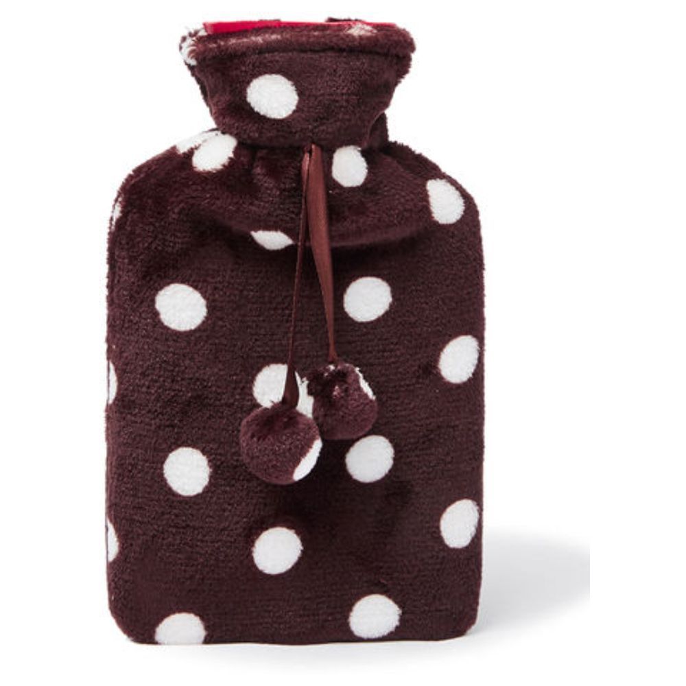 3W Healthcare - Hot Water Bottle - Fleece Cover - 1L - Brown