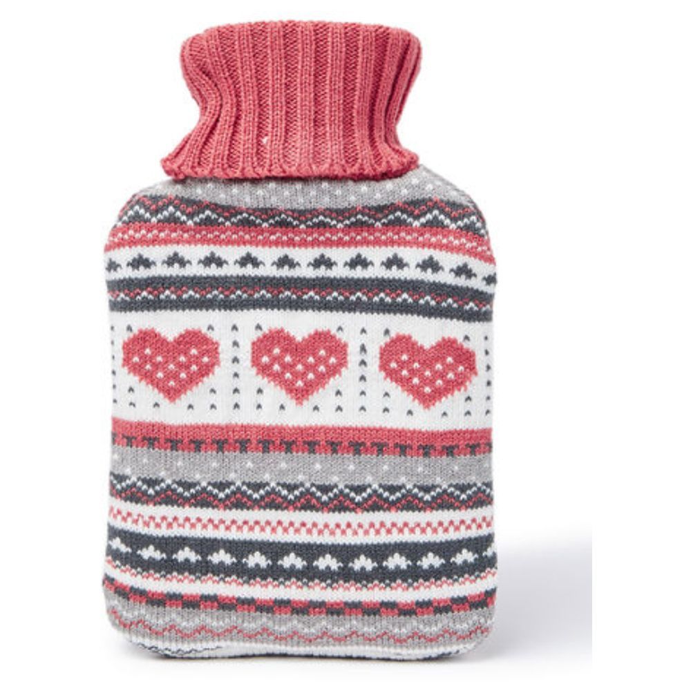 3W Healthcare - Hot Water Bottle - Knitted Cover - 1L - Red