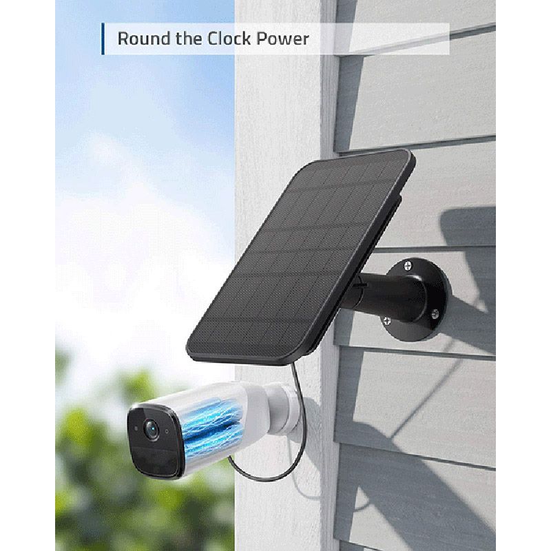 Eufy - Smart Solar Panel: Camera Charger - Black