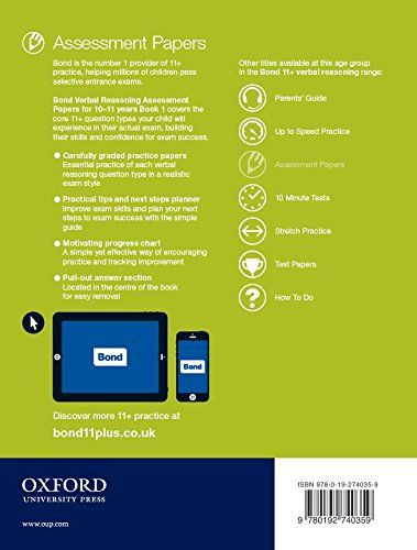 Study Guide Bond 11+ Verbal Reasoning Papers Book 1 (10-11Y)