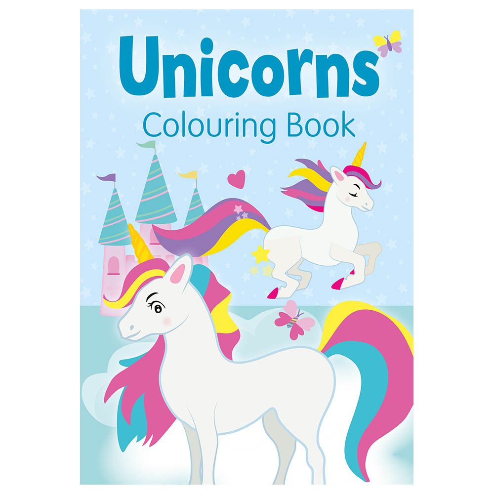 Unicorns Colouring Book (Blue