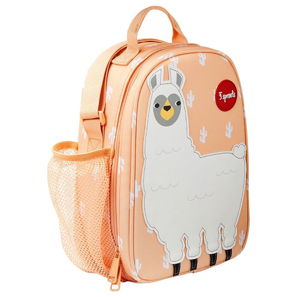 3 Sprouts - Llama Lunch Bag - White/Orange