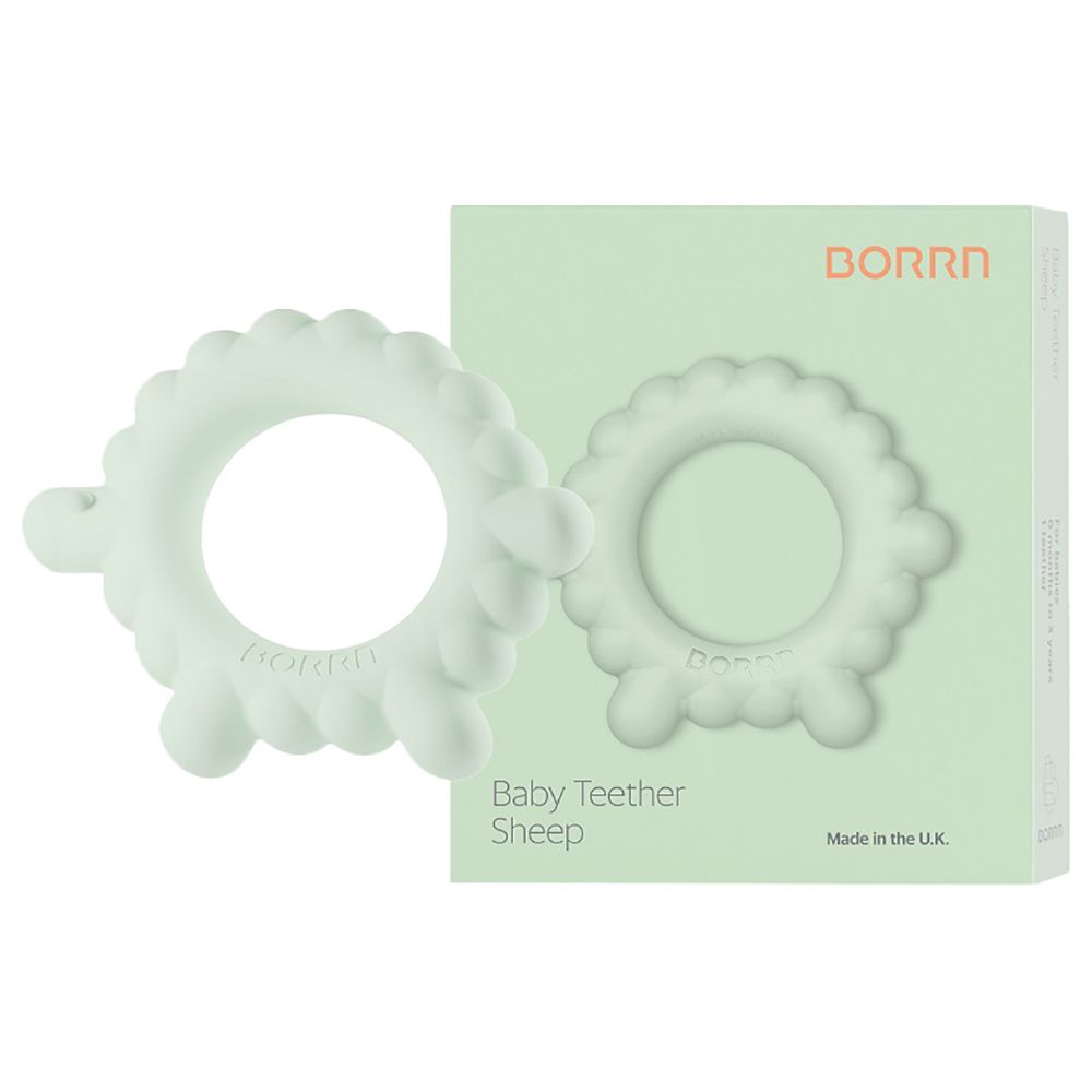 BORRN - Silicone BPA Free Non-Toxic Teether Sheep - Green