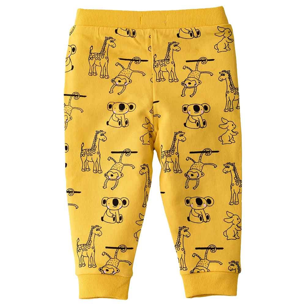 Jelliene - Knit Aop Jog Pant - Yellow