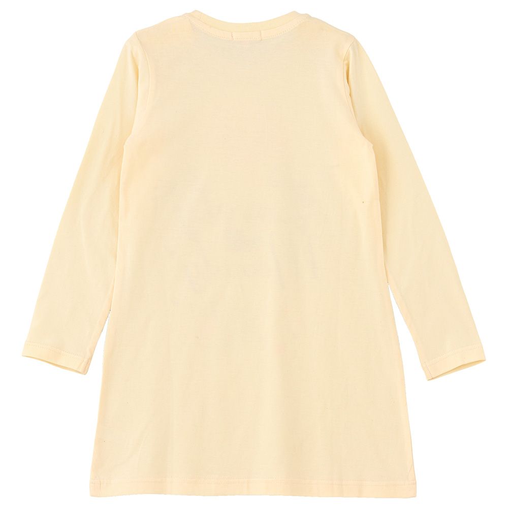 Jelliene - Knit T-Shirt With Print At Front - Beige