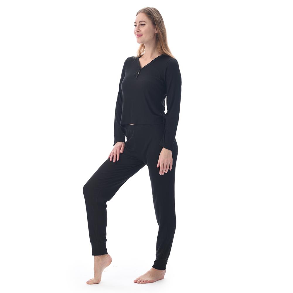 Lacy Dreams - 2pc-Set - Comfortable Top & Pyjama - Black