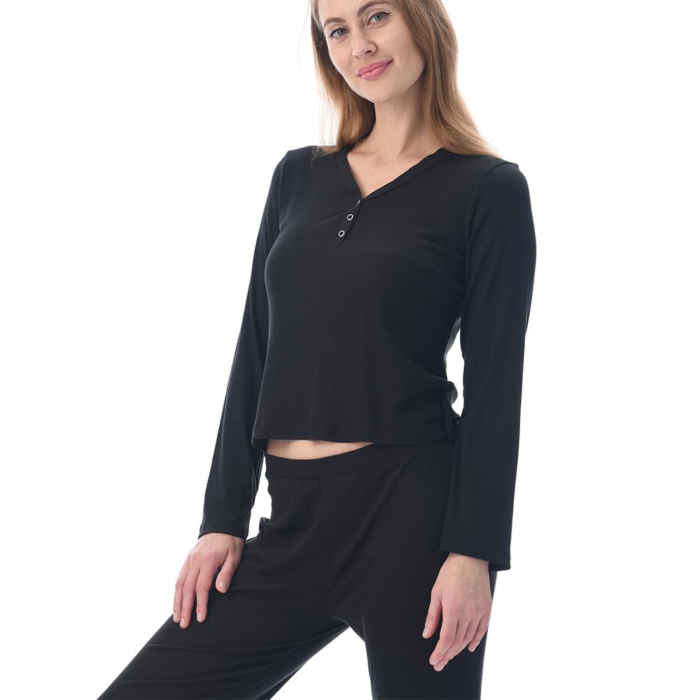 Lacy Dreams - 2pc-Set - Comfortable Top & Pyjama - Black