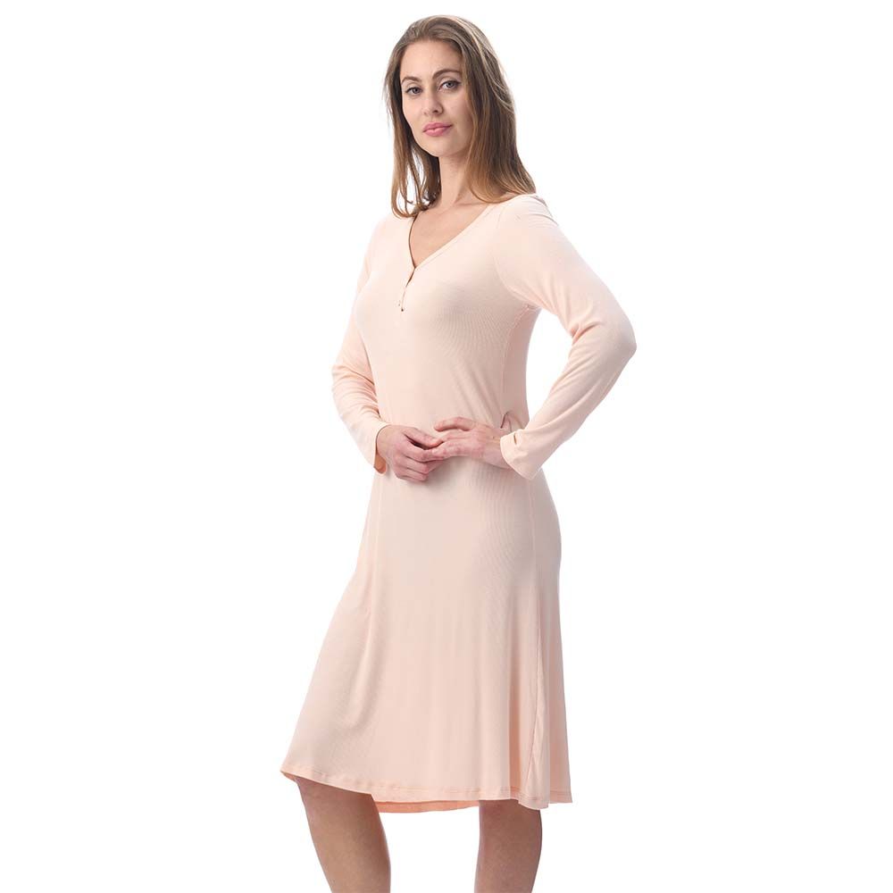 Lacy Dreams - Elegant & Comfortable Sleepshirt - Peach