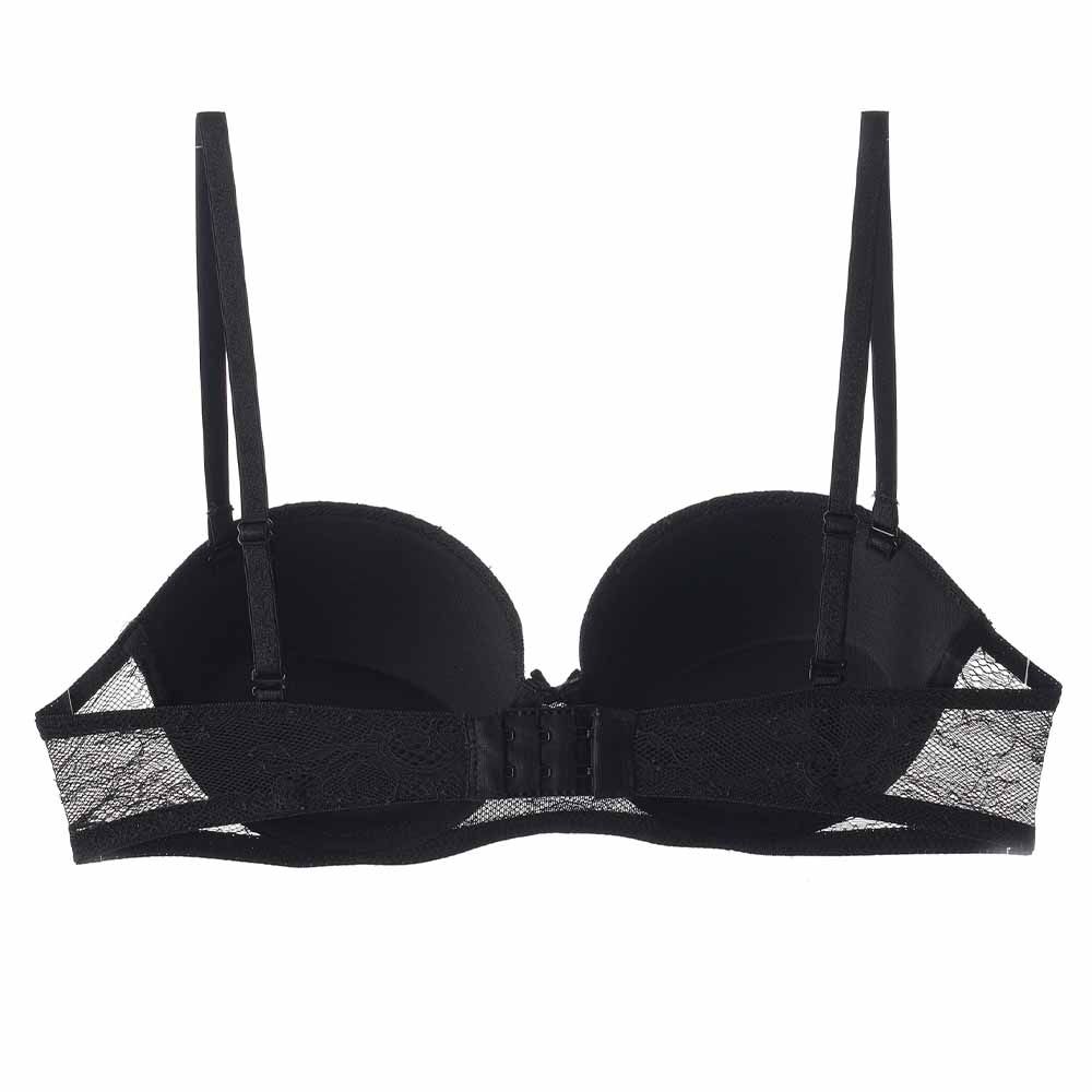 Lacy Dreams - Casual Multiway Push-Up Lace Bra - Black