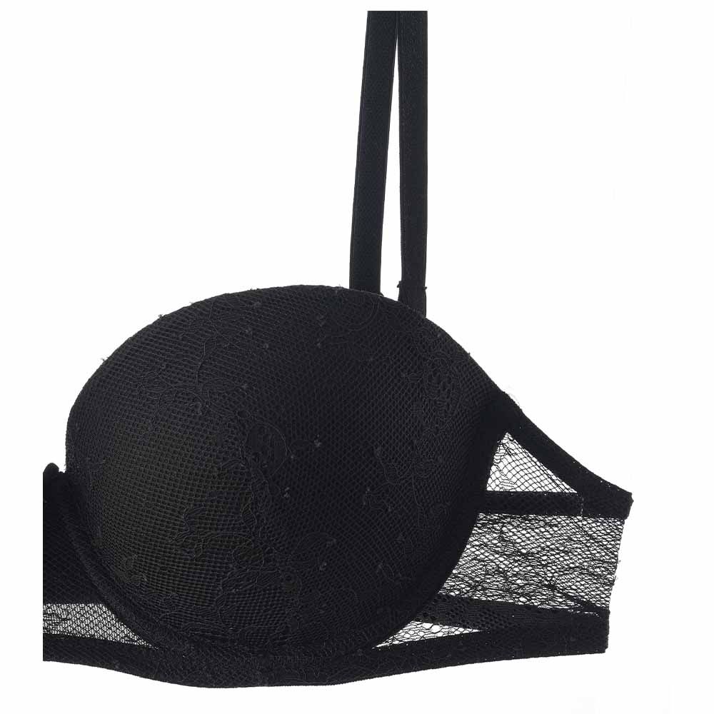 Lacy Dreams - Casual Multiway Push-Up Lace Bra - Black