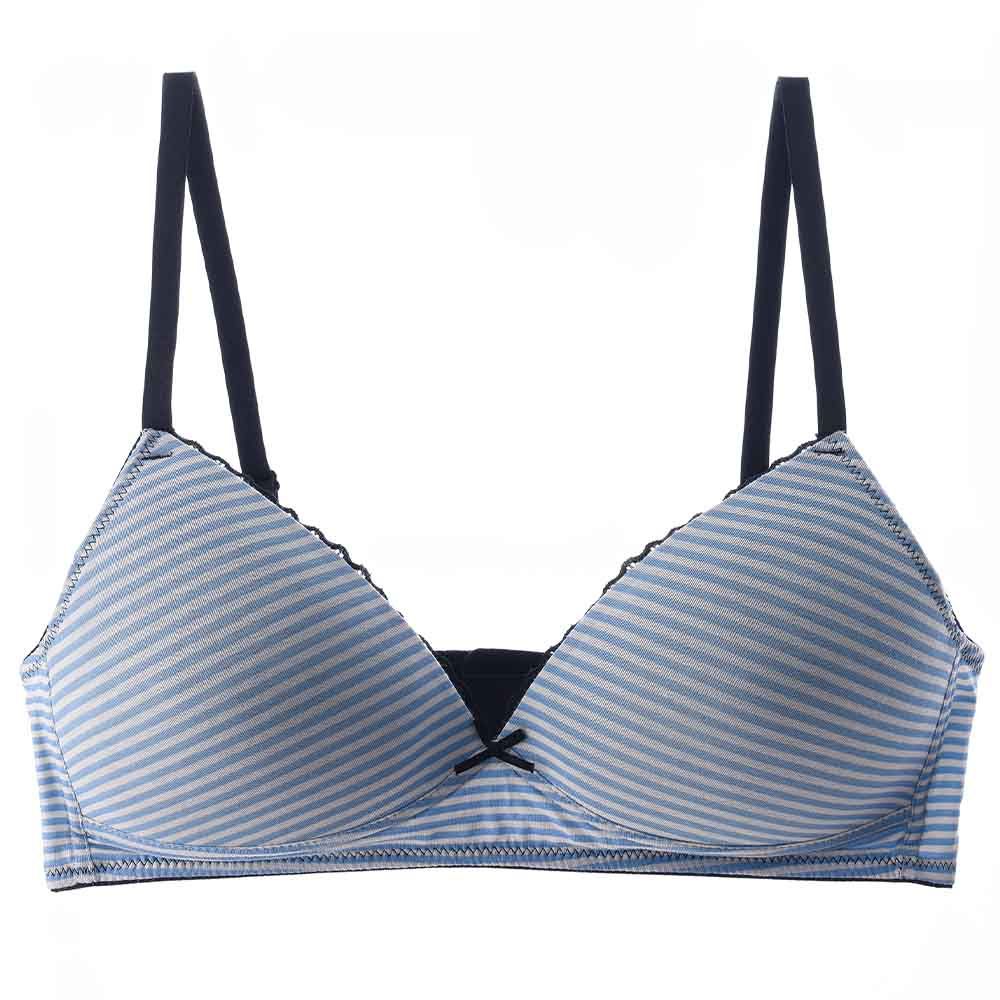 Lacy Dreams - Casual Lace Bra - Blue/White Stripes