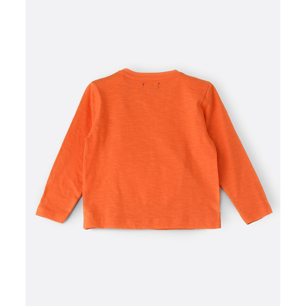 Jam - Knit Full Sleeve T-Shirt W/ Print At Front - Orange