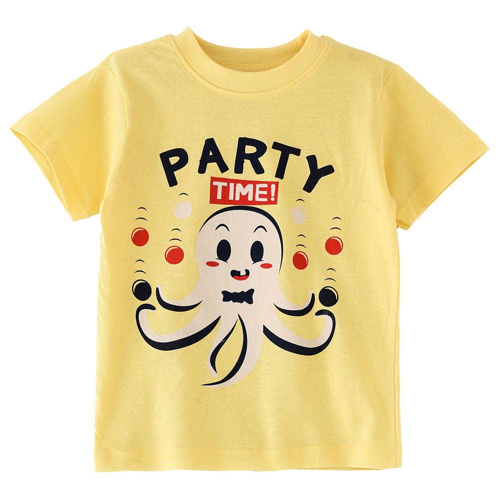 Jam - Boys Printed Basic Round Neck Graphic T-Shirt - Yellow