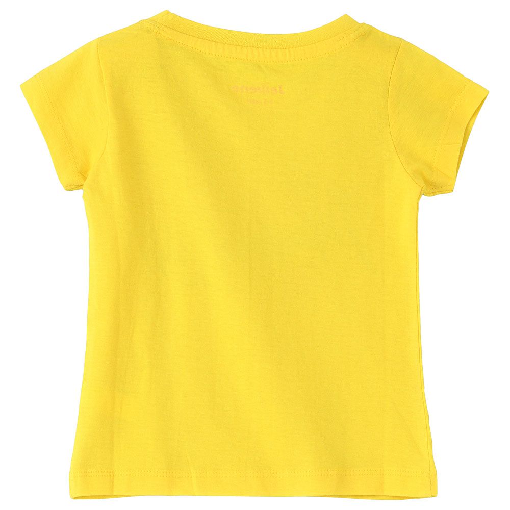 Jelliene - Girls Basic Round Neck Graphic T-Shirt - Yellow