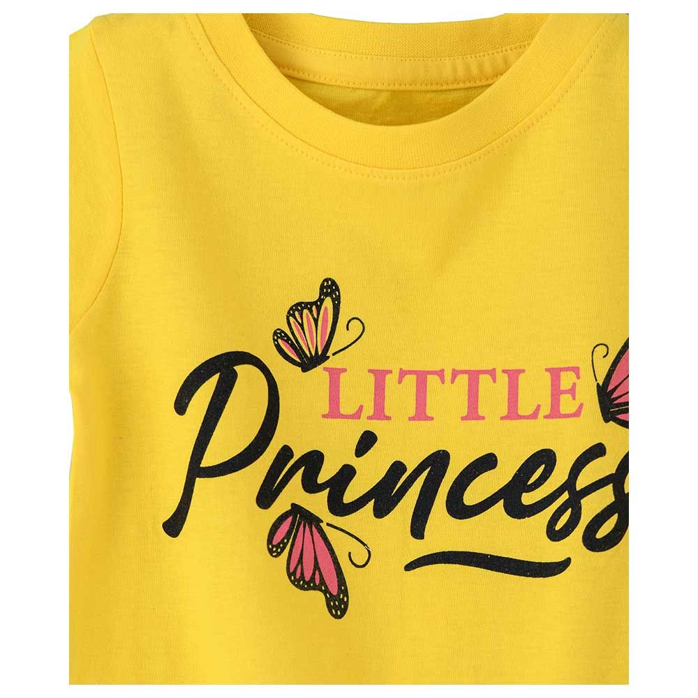 Jelliene - Girls Basic Round Neck Graphic T-Shirt - Yellow