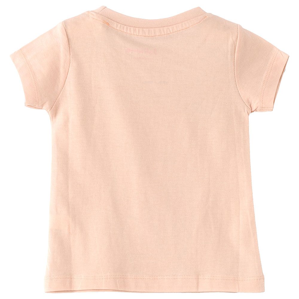 Jelliene - Girls Basic Round Neck Graphic T-Shirt - Pink