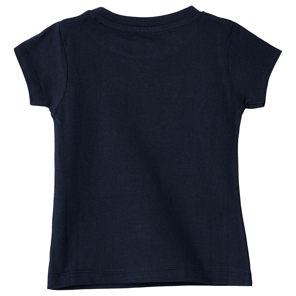 Jelliene - Girls Basic Round Neck Graphic T-Shirt - Dark Blue