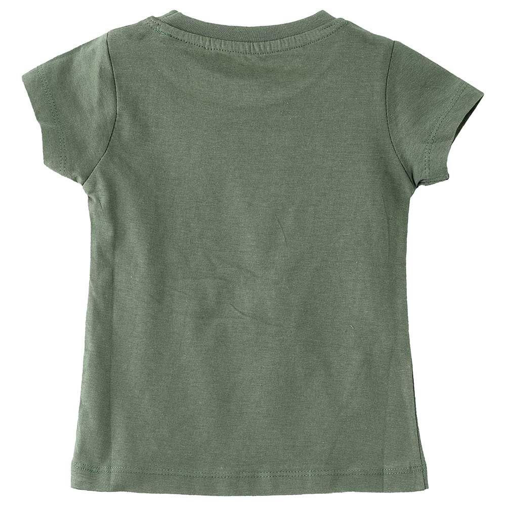 Jelliene - Girls Basic Round Neck Graphic T-Shirt - Olive Green