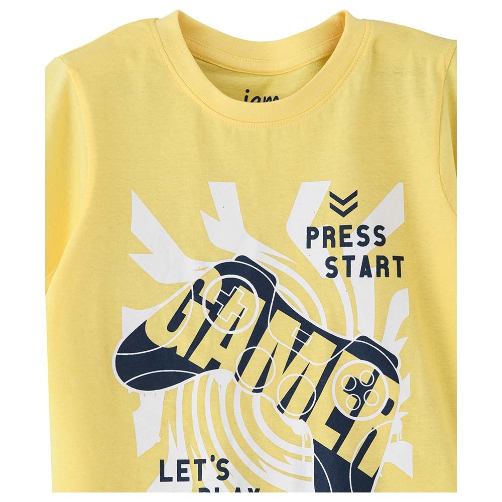 Jam - Boys Basic Round Neck Graphic T-Shirt - Yellow