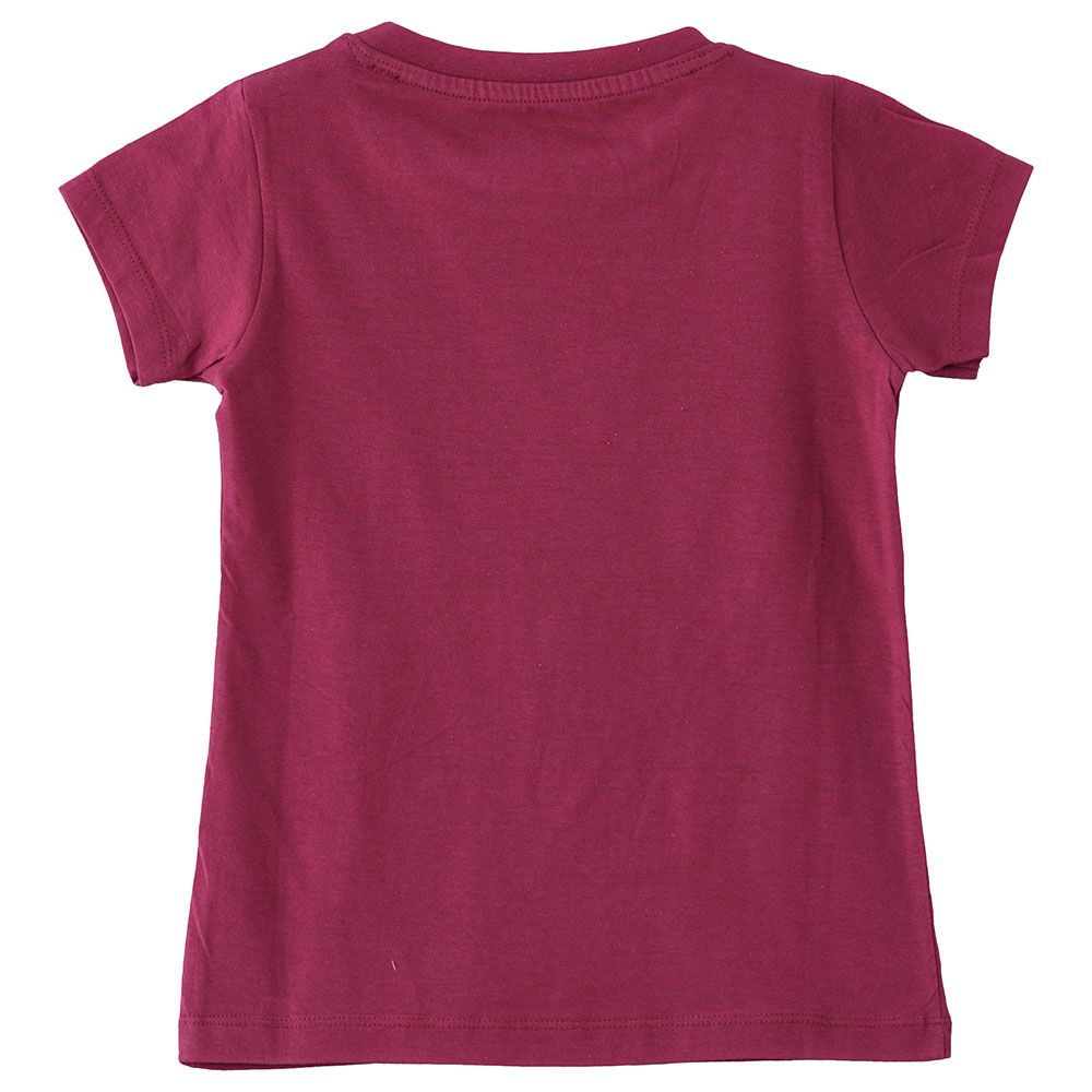 Jelliene - Girls Basic Round Neck Graphic T-Shirt - Purple