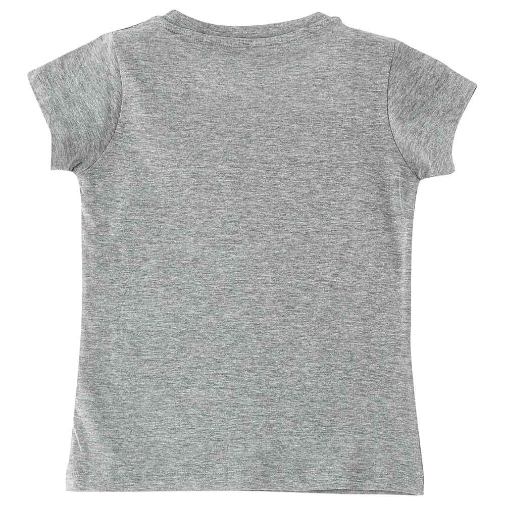 Jelliene - Girls Basic Round Neck Graphic T-Shirt - Grey