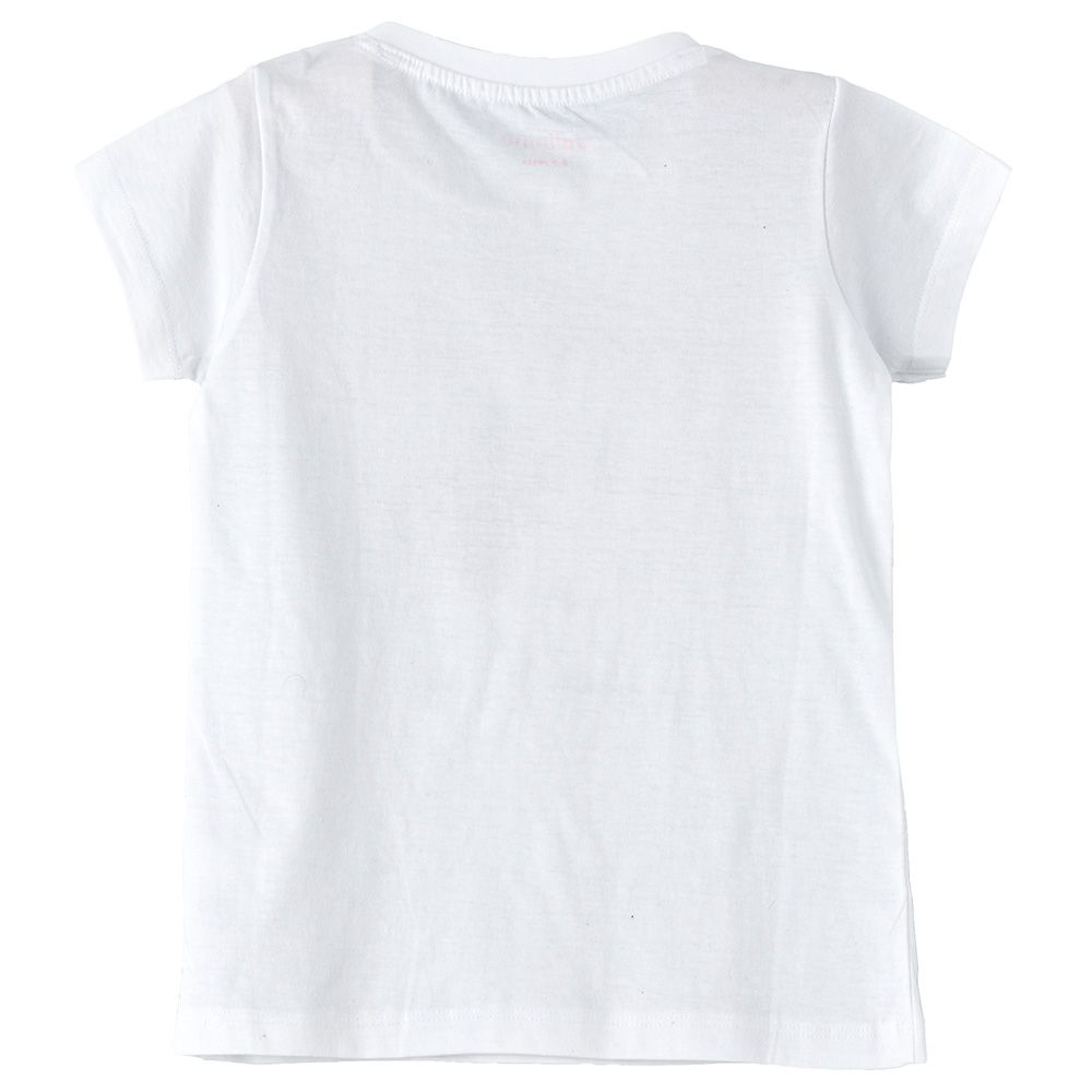 Jelliene - Girls Basic Round Neck Graphic T-Shirt - White