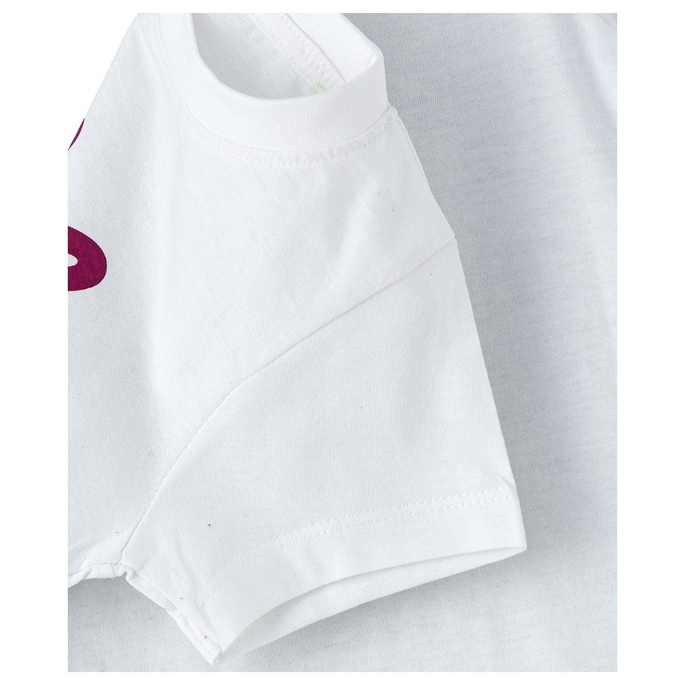 Jelliene - Girls Basic Round Neck Graphic T-Shirt - White