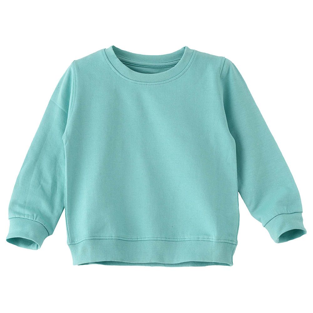 Jelliene - Girls Basic Round Neck Sweat Top - Blue