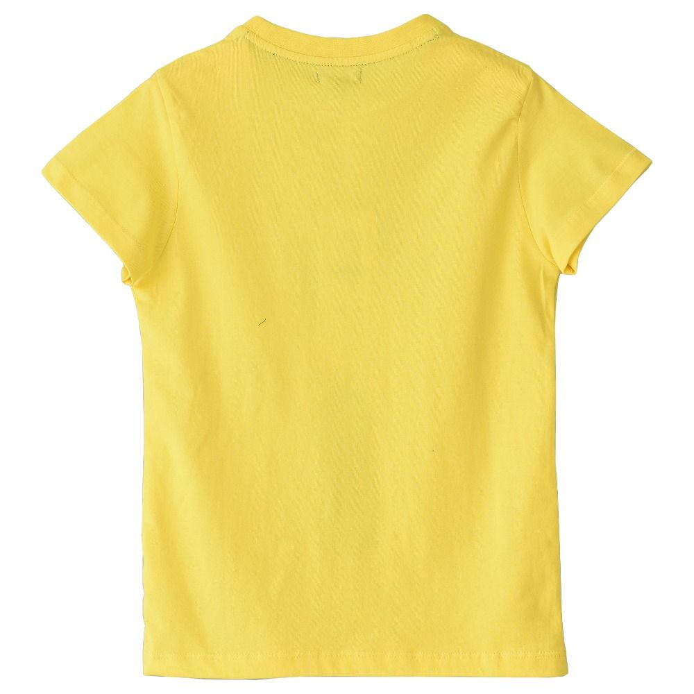 Jam - Round Neck Knit T-Shirt W/ Sequins - Yellow