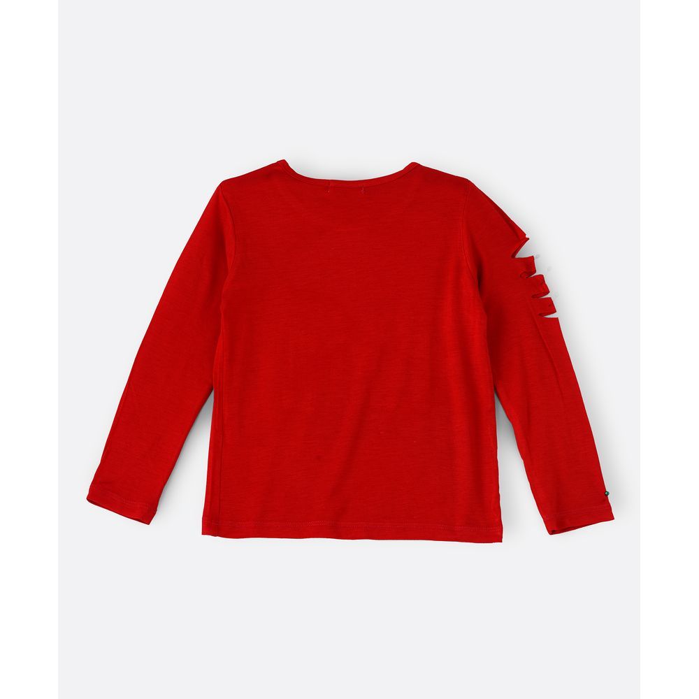 Jelliene - Knit T-Shirt W/ Print - Red