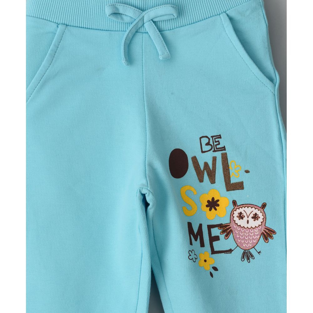 Jelliene - Be Owl Some Knit Jogger Pants - Blue