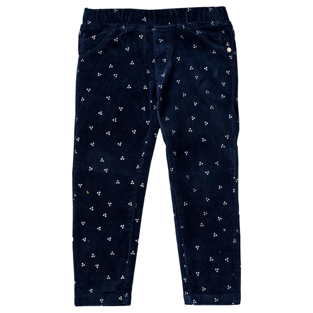 Jelliene - Woven Pull On Pant W/ Glitter - Blue