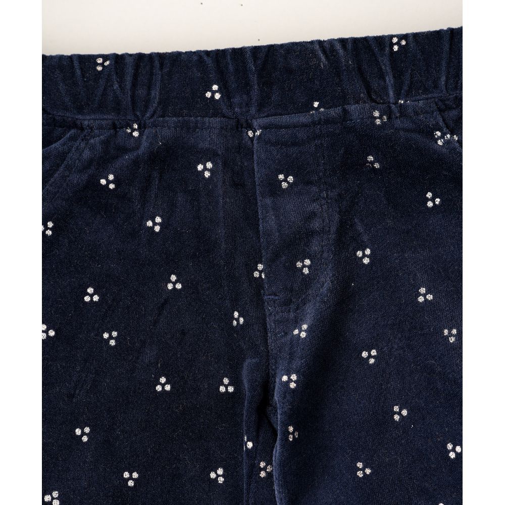 Jelliene - Woven Pull On Pant W/ Glitter - Blue