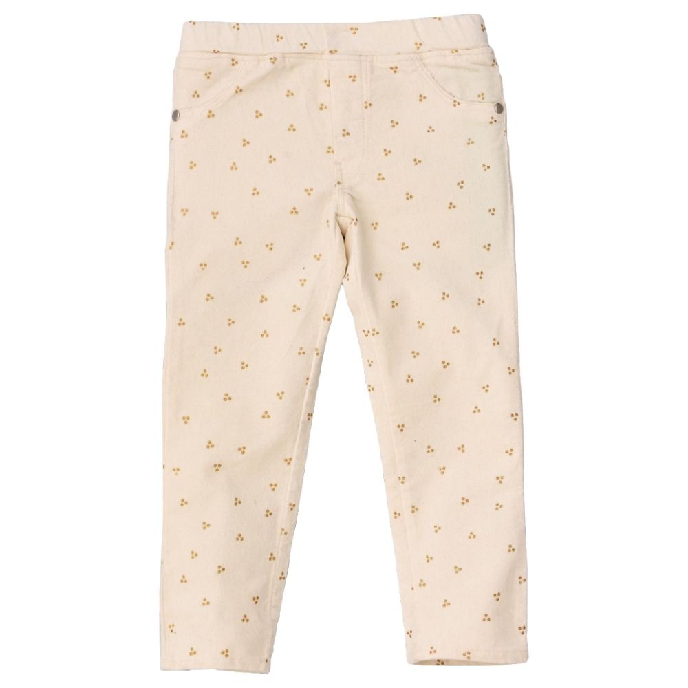 Jelliene - Woven Pull On Pant W/ Glitter - Beige