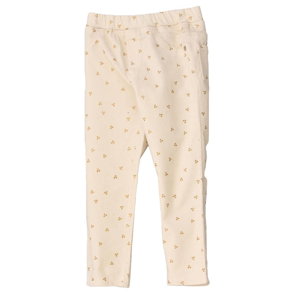 Jelliene - Woven Pull On Pant W/ Glitter - Beige