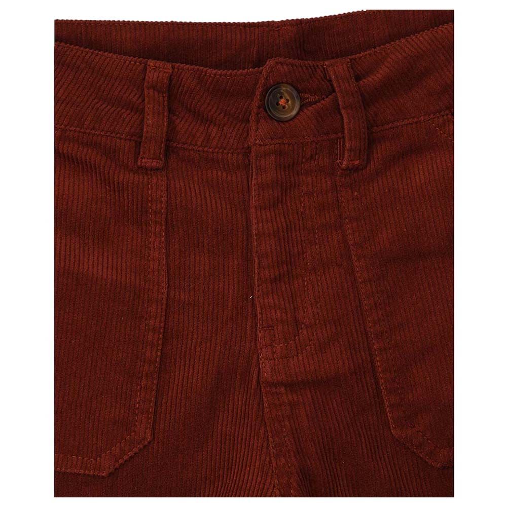 Jelliene - Solid Woven Corduroy Culotte Pant - Brown