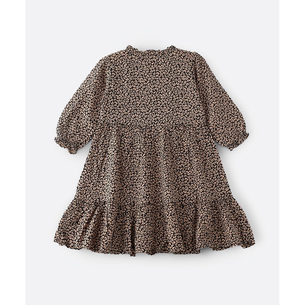 Jelliene - Aop Woven Dress - Brown