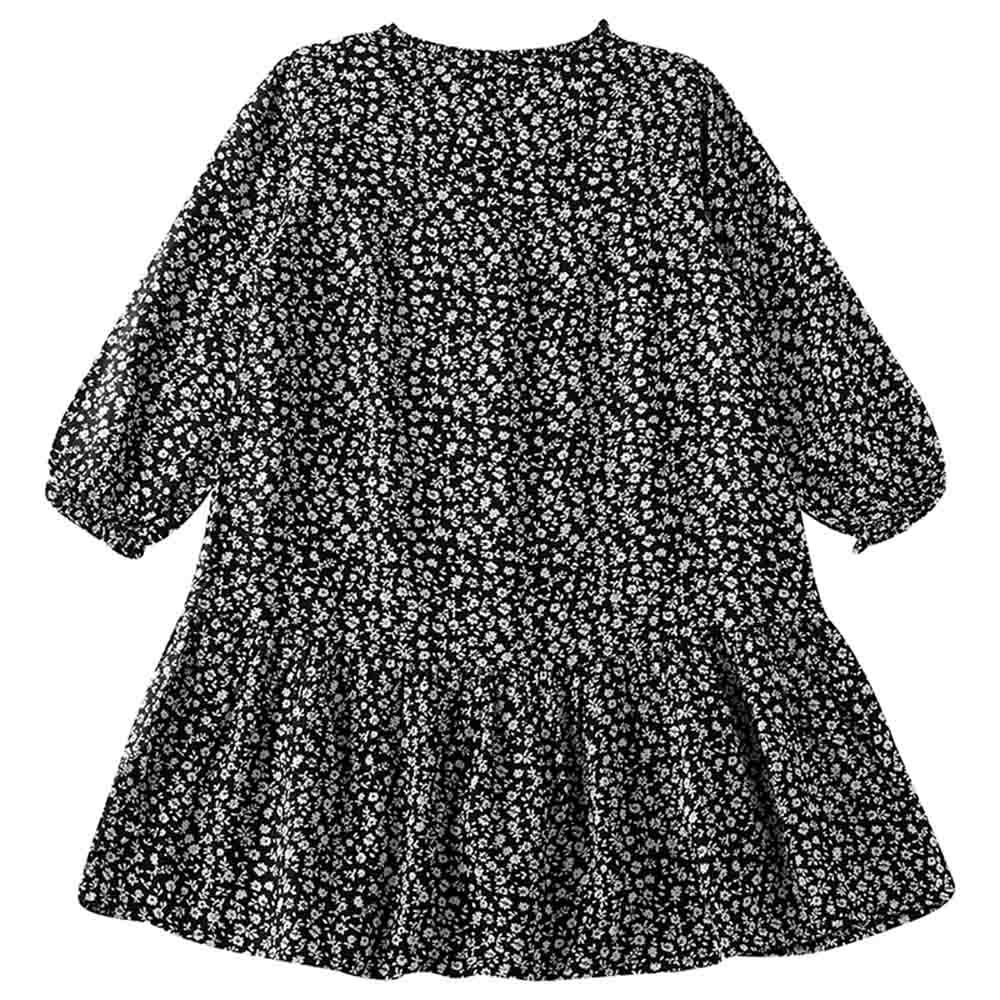 Jelliene - Girls AOP Woven Dress - Black