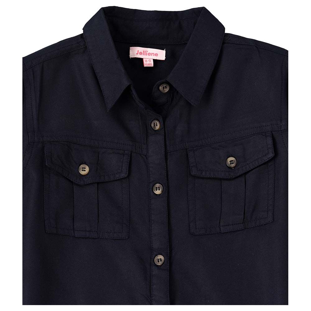 Jelliene - F/Slv Woven Shirt With Pockets At Front - Navy Blue