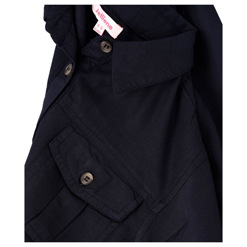 Jelliene - F/Slv Woven Shirt With Pockets At Front - Navy Blue