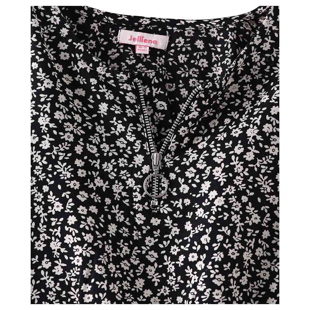 Jelliene - Girls AOP Woven Top - Black