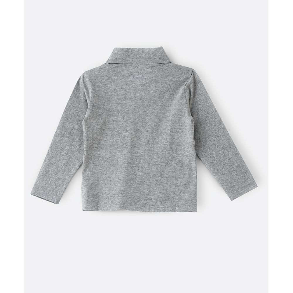 Jam - Kids Basic Solid Turtle Neck T-Shirt - Grey