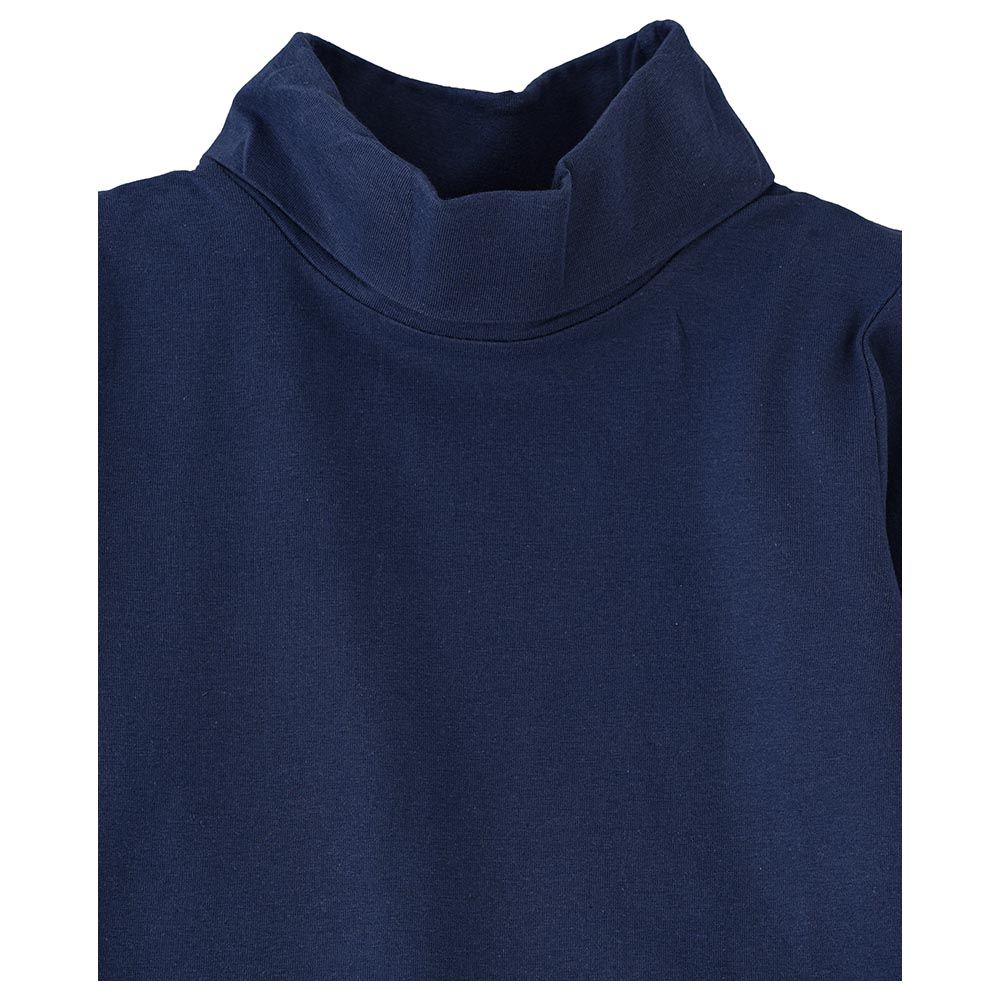 Jam - Boys Basic Solid Turtle Neck T-Shirt - Navy Blue