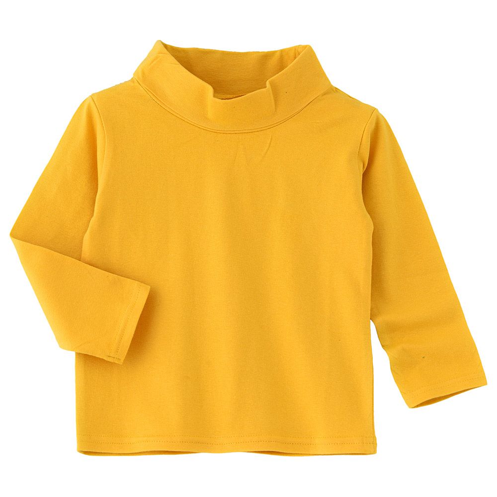 Jam - Boys Basic Solid Turtle Neck T-Shirt - Mustard Yellow