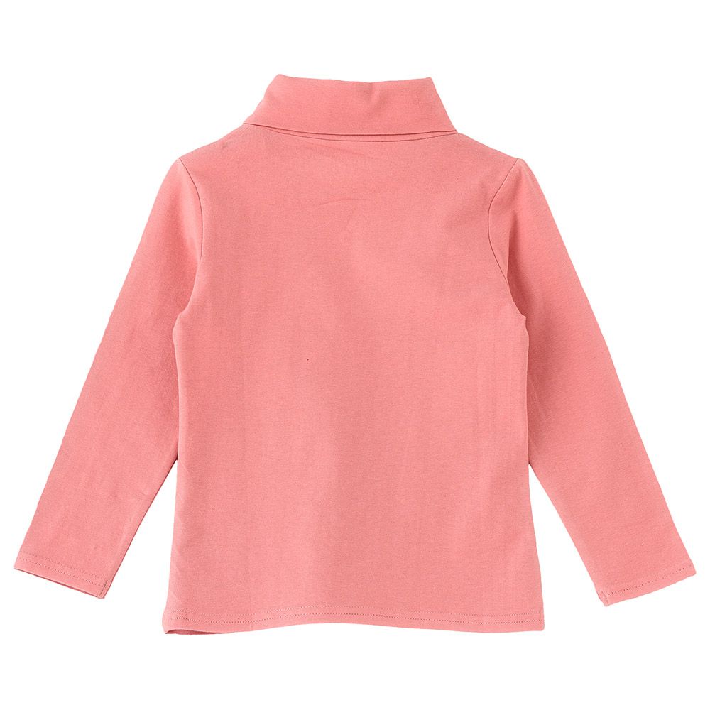 Jelliene - Girls Basic Solid Turtle Neck T-Shirt - Pink