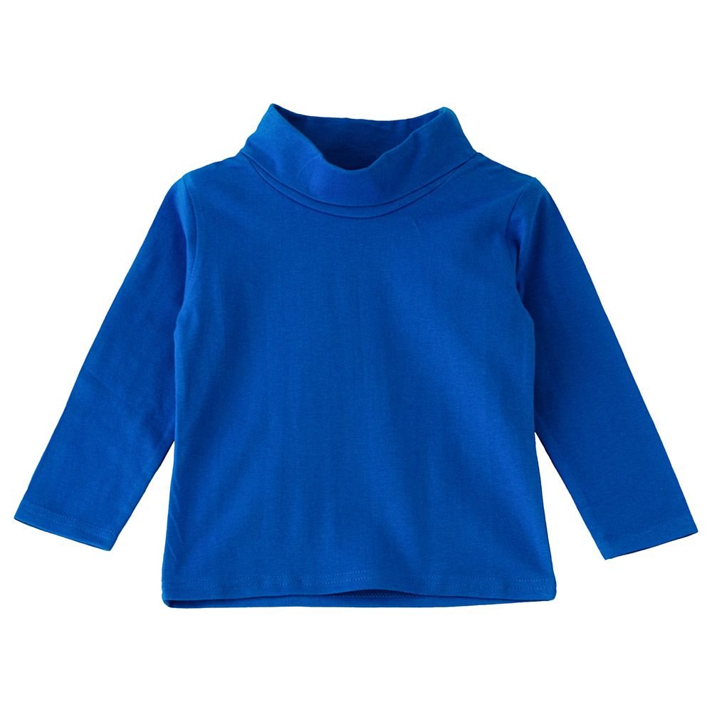 Jam - Boys Basic Solid Turtle Neck T-Shirt - Blue